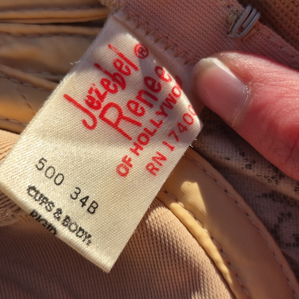 Vintage Beige/Tan Plastic Boned Corset Bustier 34B- Jezebel Renee of Hollywood - Picture 5 of 9